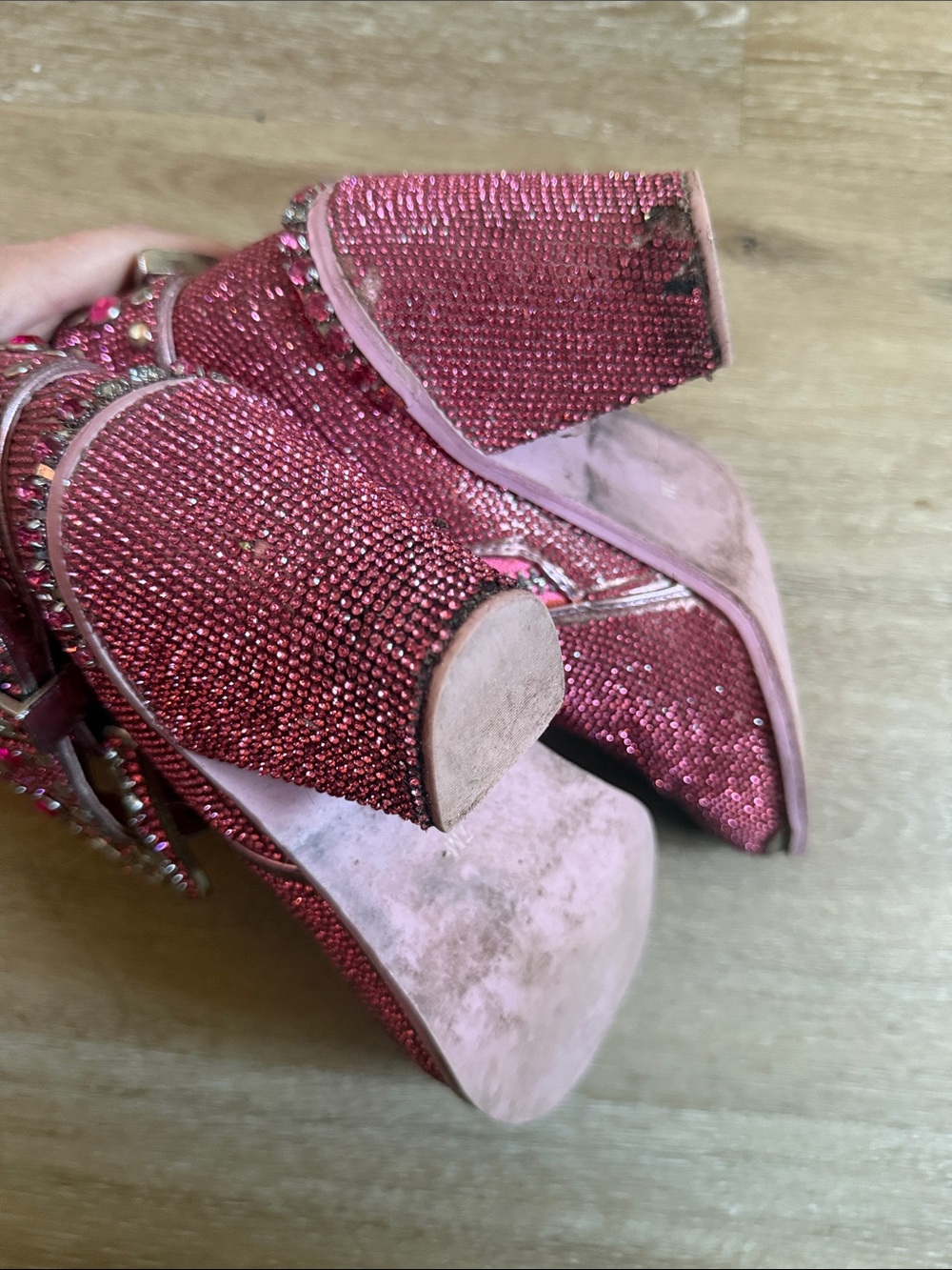 Club exx dolls kill Pink rhinestone Cowboy Boots Dolly Parton - Picture 7 of 11